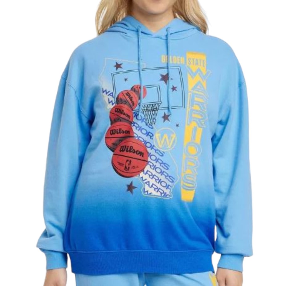 Women S NBA Warriors Oversized Graphic Hoodie - Blue‎ M